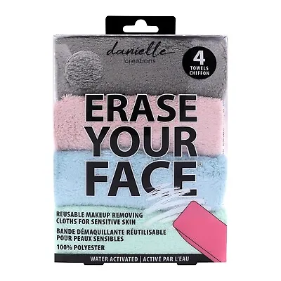 ERASE YOUR FACE Make-up Removing Cloths By Danielle Enterprises Pastel 4 • $14.49