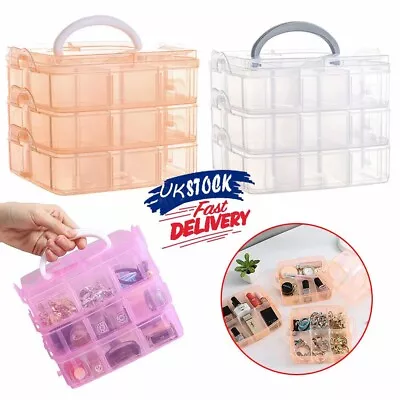 £6.19 • Buy 18 Compartment 3 Layer Storage Box Jewellery Making Beads Case Container Plastic