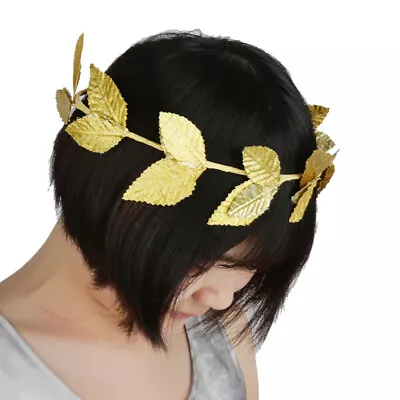 Roman Greek Womens Gold Laurel Wreath Toga Fancy Dress Party Elf Costume • £5.15