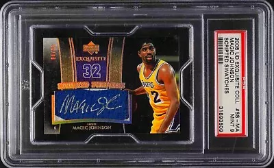 2005 Ud Exquisite Scripted Patch Auto #4/25 Magic Johnson Psa 9 Flawless Pop 1/1 • $434.94