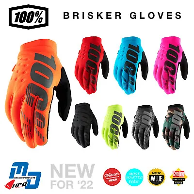 100% Brisker Gloves Warm Winter MX Motocross MTB Gloves Cold Weather Thermal • £26.99