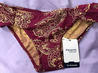 Panache Veronica Swimwear Bikini Bottoms Red Radish Paisley Print Size 8 • £1.99