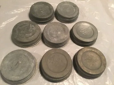 Vintage Ball Canning Jar Zinc Lids  Lot Of 8 • $19