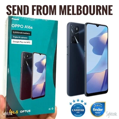 $199.50 • Buy NEW Optus OPPO A16s 4G 6.5  64GB 4GB RAM Triple Rear Cam NFC Android Phone Black