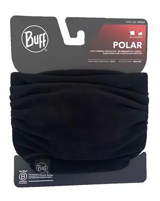 NWT BUFF Fleece Polar Neck Warmer Gaiter One Size Adult Black - Recycled Bottles • $10.99