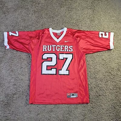 Nike Vintage Rutgers Scarlet Knights Red #27  Mens Medium Football Jersey NCAA.  • $22.99