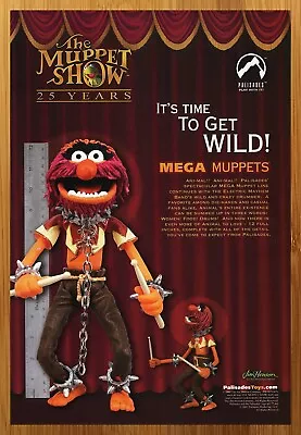 2003 Palisades Mega Muppets Animal Figure Print Ad/Poster Drummer Toy Promo Art • $14.99