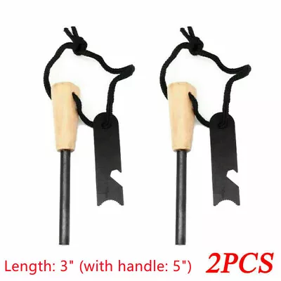 $8.88 • Buy 2Pc Fire Starter Flint Steel Striker Survival Kit Ferro Rod Outdoor Camping Tool