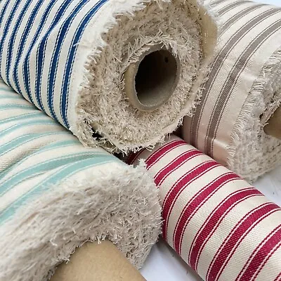 100% Cotton Woven Ticking Stripe Deck Chair Furniture Upholstery Fabric • £49.39