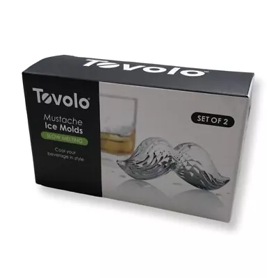 Tovolo Mustache Ice Mold Slow Melting Whisky Whiskey Ice 2 Molds Novelty Gift • $11.61