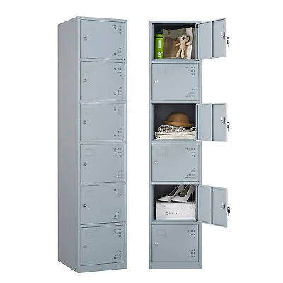 Metal Locker Employees Steel Storage Cabinet With 6 Doors For Office School Gym • $159.99