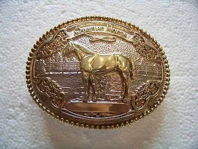 Quarter Horse Gold And Silverplated Solid Brass Belt Buckle  • $30