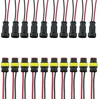 10 Kit 2 Pin Way Sealed Waterproof Electrical Wire Cable Connector Plug Terminal • $11.99