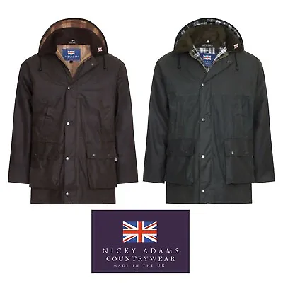 Wax Jacket Waterproof Padded Quilted Waxed Cotton Country Coat Hunting Riding  • £39.95