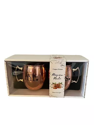 Moscow Mule Copper Finish Mr & Mrs  Wedding/Bridal 20 Oz NIB • £24.33