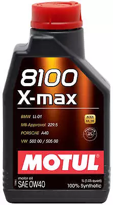 Motul 1L Synthetic Engine Oil 8100 0W40 X-MAX - Porsche A40 • $185.04