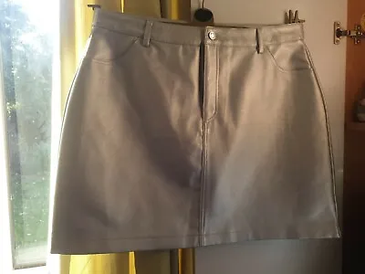 BNWT Faux Leather Silver Metallic Skirt  • £12.99