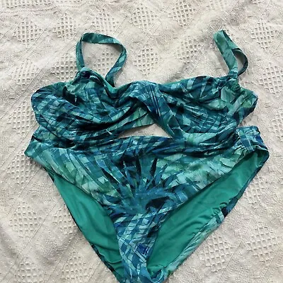 Calzedonia Cobey 2 Pcs Bikini Suit Swim Greens/black • £17.36