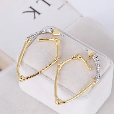 Alexis Bittar Gold Crystal Encrusted Orbiting Dangle Hoop Earrings Jewelry • $29.67