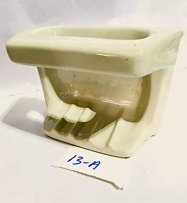 Vintage Olive/ Avocado Green Bathroom Tile Wall Mount Ceramic Soap Holder • $35