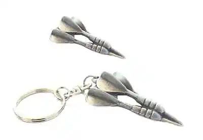 3D Darts Keyring And Pin Badge Boxed Gift Set Handcrafted In Solid Pewter  • £13.49