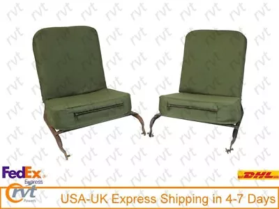 2 Seats Covers/foam Jeep Willys W/ Cargo Pockets  CJ2A Cj3A CJ3B M38 And M38A1 • $270.99