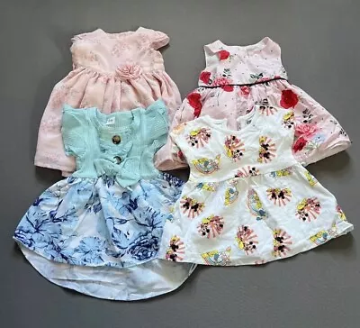 Newborn Baby Girl Clothes Bundle 0-3 Months Outfits First Size Dresses 4 Pieces • £11.80