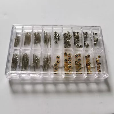 144 Pcs Watch Stem + Crown Parts Assortment Spare Parts Box Set • $18.21