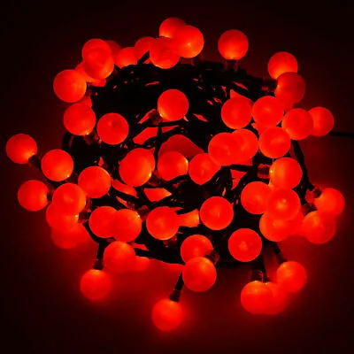£7.99 • Buy 50 100 200 Battery Operated Red Berry Ball Christmas Xmas Fairy String Lights UK