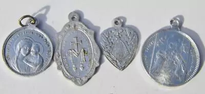 4 X Antique Holy Medals St. Dominic Our Lady Of Verdelais Miraculous Pope Pius X • $0.99