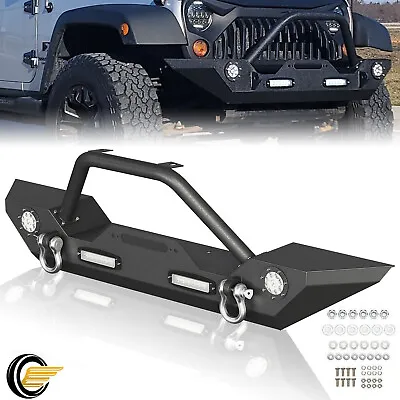 Front Bumper For Jeep Wrangler JK JL Gladiator JT 07-22 W/Winch Plate & Lights • $169