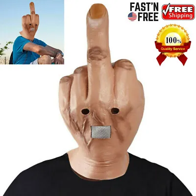 Scary Despise Middle Finger Latex Full Head Costume Party Cosplay Halloween Mask • $18.99