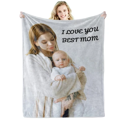 £21.99 • Buy Personalised Best Mum Photo Upload Blanket Birthday Gift Anniversary Gift