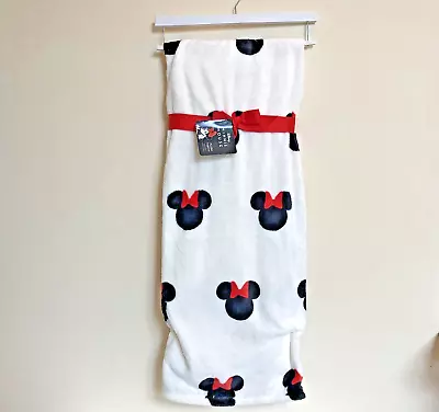 Disney Minnie Mouse Logo White Plush Throw Blanket 50 X70  Soft New With Tags • $29.99