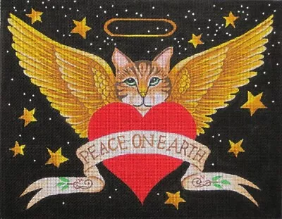 Needlepoint Handpainted Christmas Maggie Co Peace On Earth 8x11 • $170.99