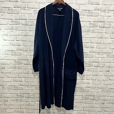 Polo Ralph Lauren Men's Cotton Flannel Robe NAVY Large/x-large VTG • $23.80
