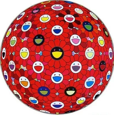 Takashi Murakami Flower Ball Bright Red Print Kaikai Kiki ED 300 Flower Ball • $3299