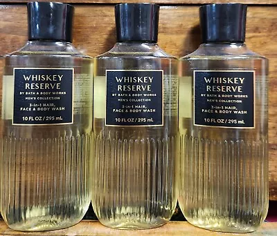 Whiskey Reserve Mens Lot Of 3 Bath And Body Works Shower Gel Set X3 Bundle  • £28.41