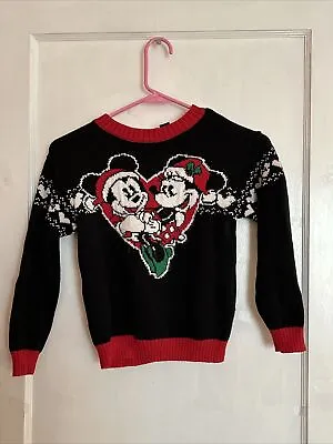 Disney Mickey Mouse Minnie Christmas Sweater Youth Size Medium (7/8) • $15