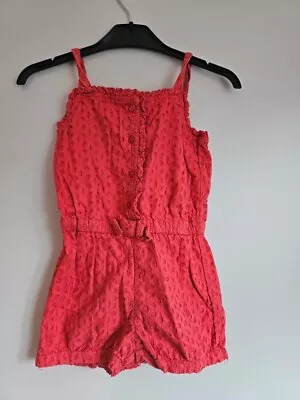 Girls All In One Jumpsuit Shorts Baby Gap Red Summer Age 3 Years • £4.99