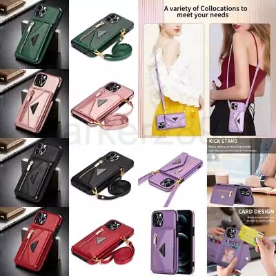 Case For IPhone 15 14 13 12 11 Pro Max XS 8 Plus Crossbody Leather Wallet Cover • $19.99