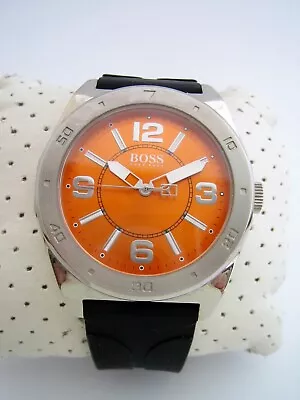 £39.99 • Buy Hugo Boss Orange Watch Mens 1512898 Stainless Steel Black Silicone Genuine