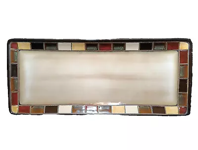 Home Trends Mosaic Tile Bread Tray  Kitchen Counter Tray 14 X6  Glazed Ceramic • $13.40