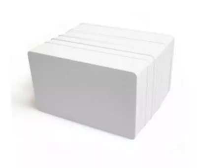 £11.99 • Buy 100 X White Blank Plastic Cards, CR80 , PVC 760 Microns, For ID Card Printers