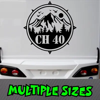 CH 40 Sticker Decal Caravan Adventure Compass Camping UHF 18/40 Mountain Radio • $55.90