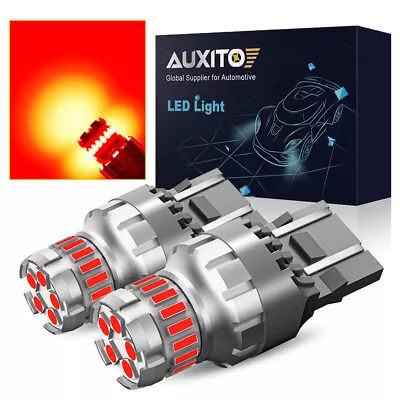 AUXITO 7443 7440 LED Red Strobe Brake Flashing Stop Tail Parking Light Bulb Lamp • $13.99