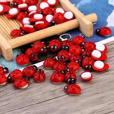 £5.16 • Buy New 100pcs Mini Cabochon Ladybug Fairy Miniatures Garden Ornament Decoration