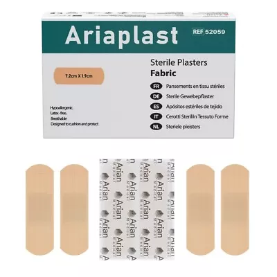 AriaPlast Sterile Fabric First Aid Wound Plasters- 7.2cm X 1.9cm Pack Of 100's • £5.50