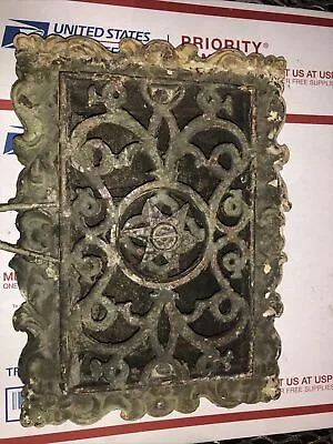 Rare Vintage Antique Cast Iron Heat Vent Grate Wall Register  10 X 7.5 #m2 • $124.99