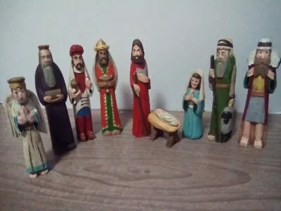 Midwest Importers 9 Piece Wooden Christmas Nativity Set RARE • $14